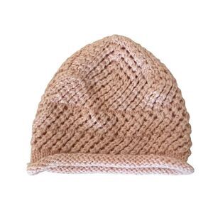 Fashionable Light Pink Knit Yarn Handmade Beanie Warm One Size #2345